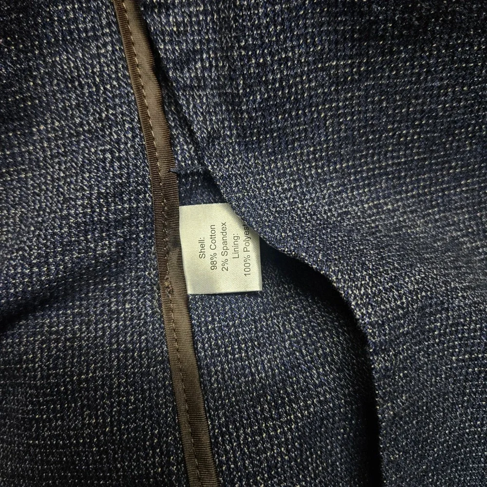 Joseph Abboud Sport Coat Mens Large Blue Textured Cotton Blazer Unstructured